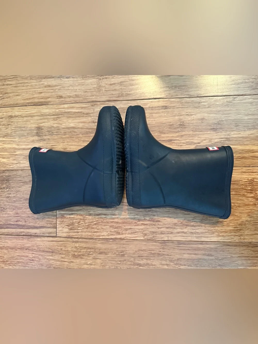 Hunter Kids Matte Black Rain Boots with Red Trim Logo